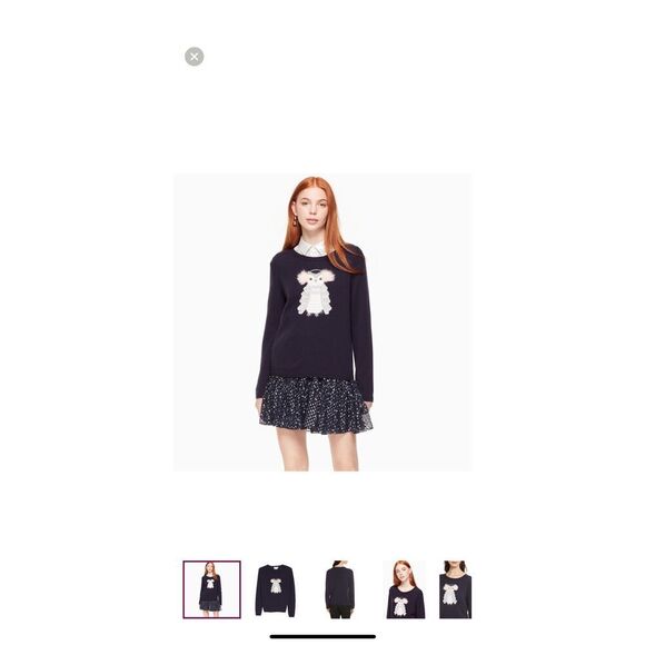 Kate Spade Women Owl Sweater Size L Preppy Polyamide Wool Crew Neck Long Sleeve - Picture 5 of 6